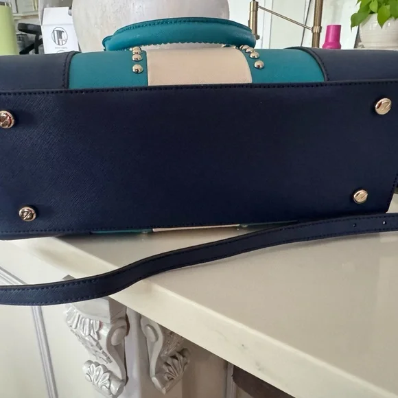 Henri Bendel Navy and Teal Satchel - Picture 6 of 6